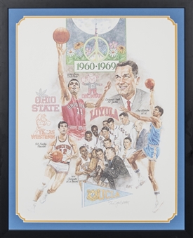 50 Years of the Final Four "1960-1969" Commemorative Litho In 32x36 Framed Display- LE#205/250 (Abdul-Jabbar LOA)